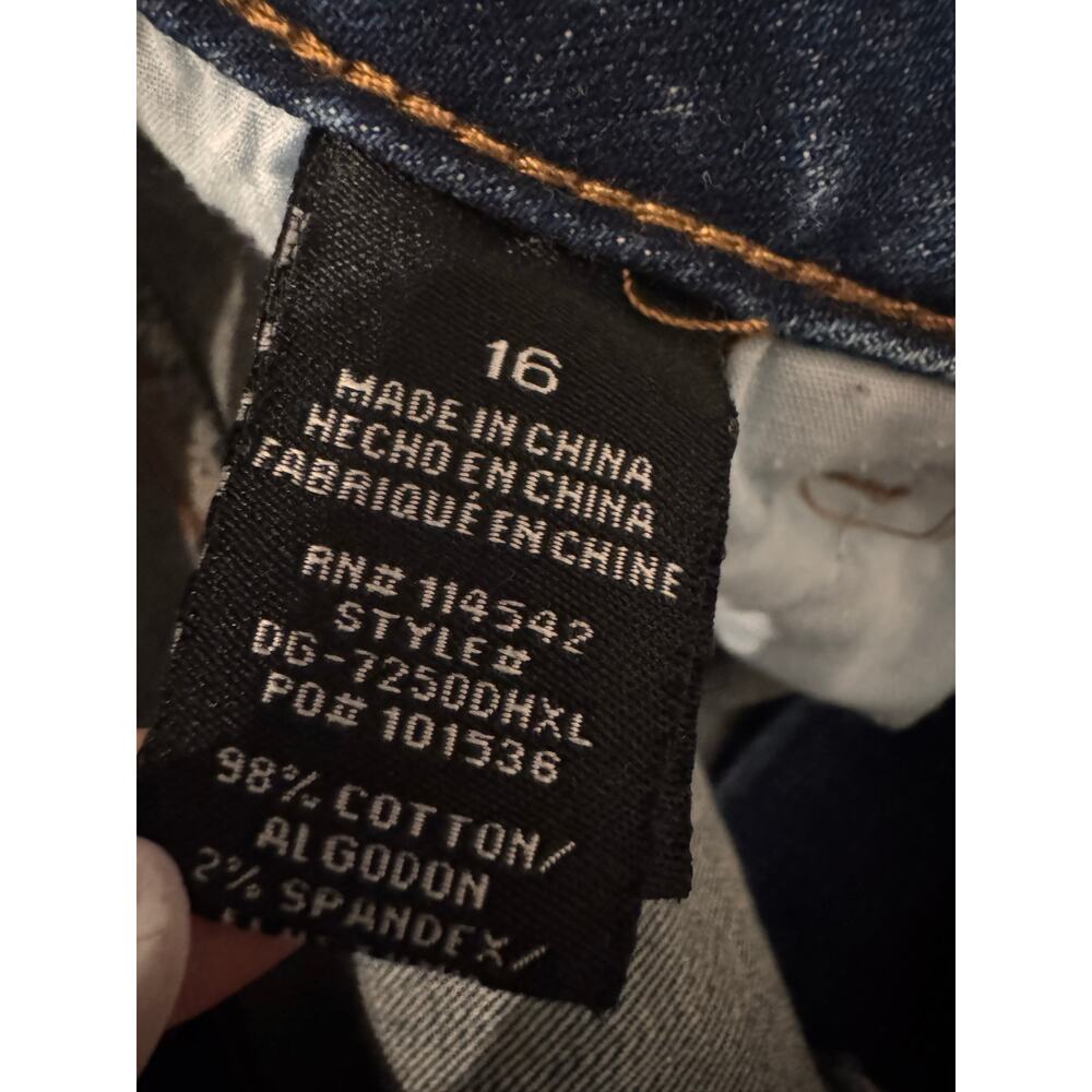 Dollhouse Juniors Size 16 Button-Front Skinny Denim Overalls Step Hem - Picture 9 of 10